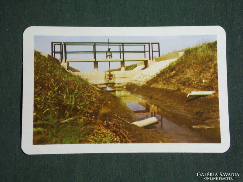 Card calendar, Tiszántúl soil improvement protection company, deer, water dam, 1976, (2)