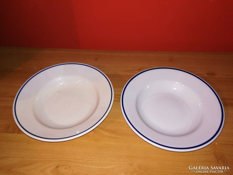 Old retro, zsolnay blue foal menu deep plates, 2 pcs