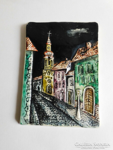 Ceramic wall decoration - cityscape - with jl sign