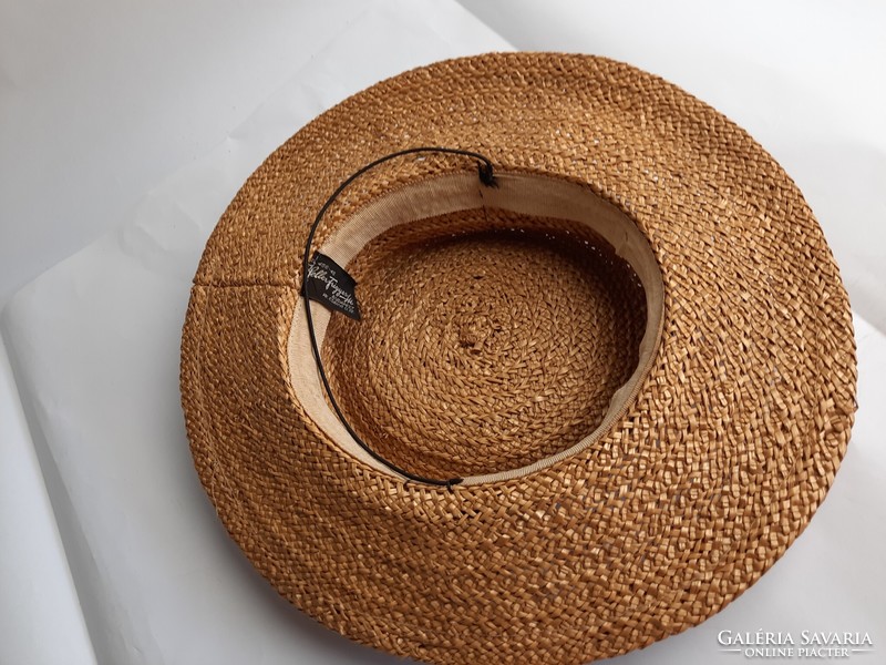 Antique Girardi straw hat, by Frigyes Heller, a very old women's straw hat specialty