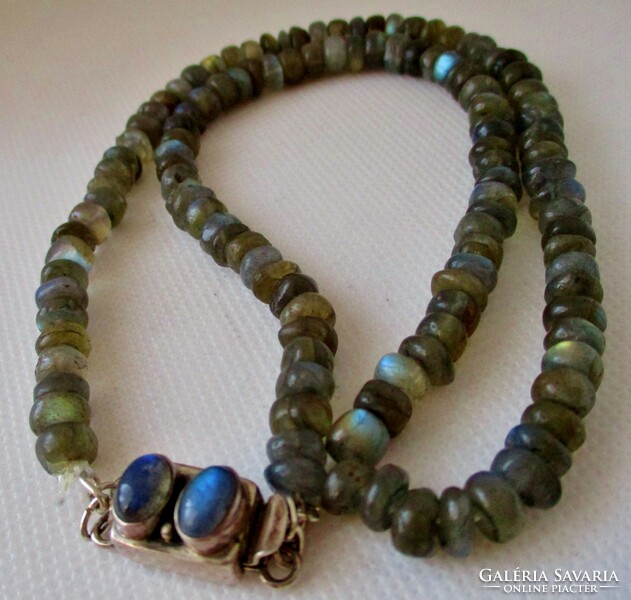 Special labradorite necklace with labradorite stone silver clasp