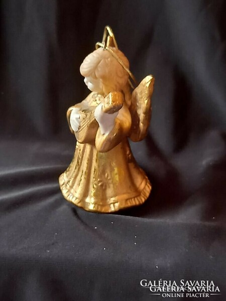 Christmas tree decoration ceramic angel figure (guitarist)