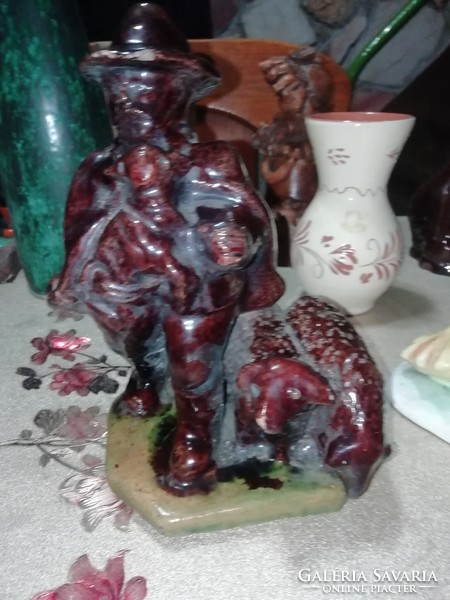 Ceramic shepherd with lambs in the condition shown in the pictures