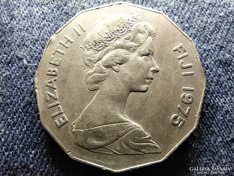 Fiji Islands ii. Elizabeth 50 cents 1975 (id80101)