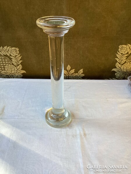 Biedermeier glass pedestal 37 cm.