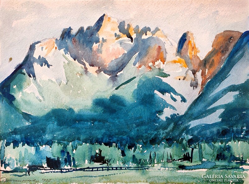 Endre Domanovszky ( 1907 - 1974 ) sunny mountain peaks, 1927