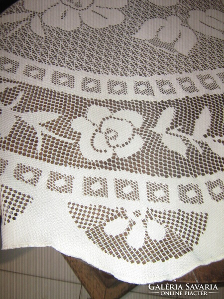 Beautiful vintage floral lace tablecloth