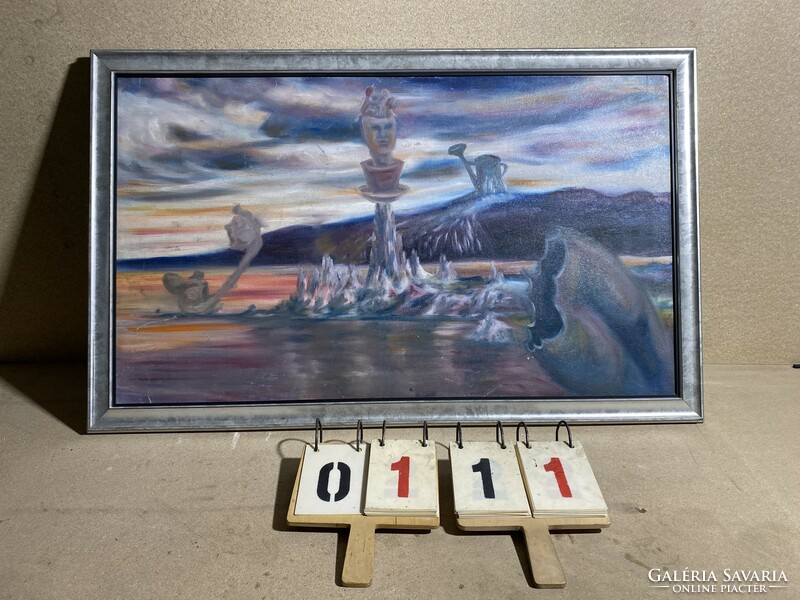 XX. Beginning of the century, painting by a Hungarian painter, oil on wood, 100 x 60 cm,