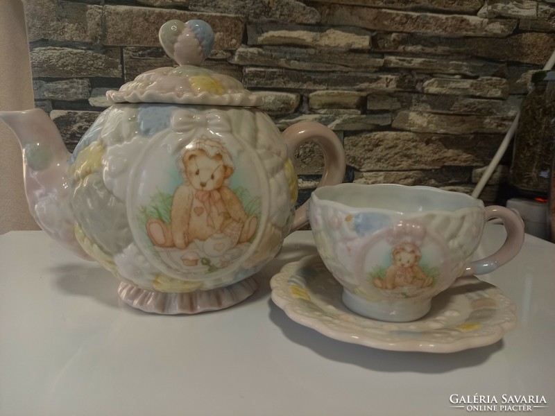 Porcelain jug and cup with coaster priscilla hillman