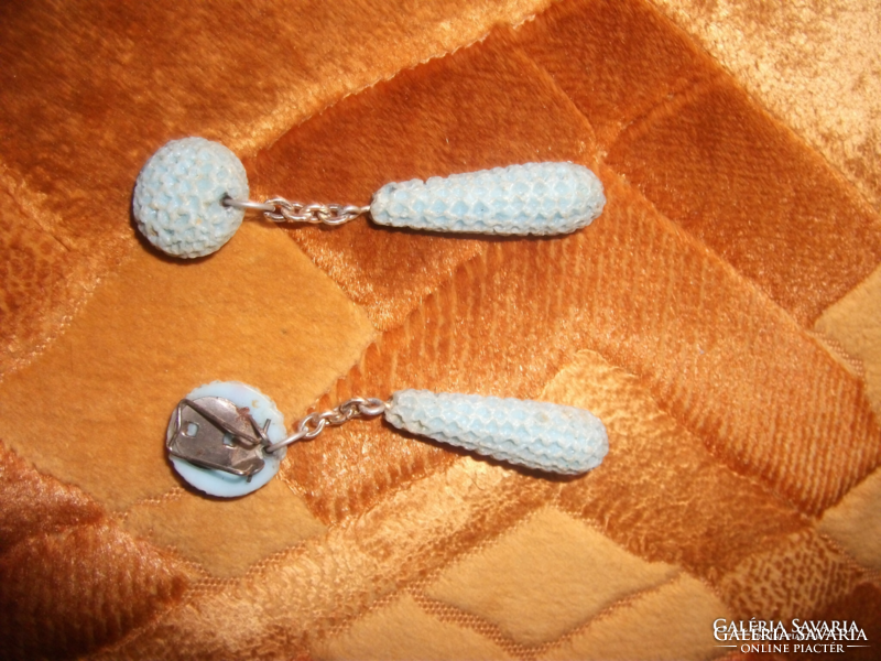 Old light blue dangling earrings about 60 years old