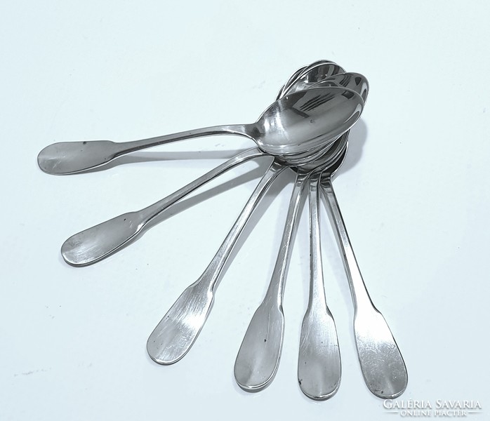 6 silver (800) violin-style mocha spoons, mocha spoons, coffee spoons