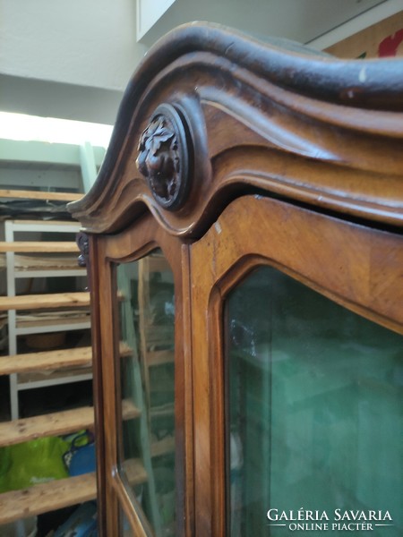 Antique neo-baroque wooden display cabinet