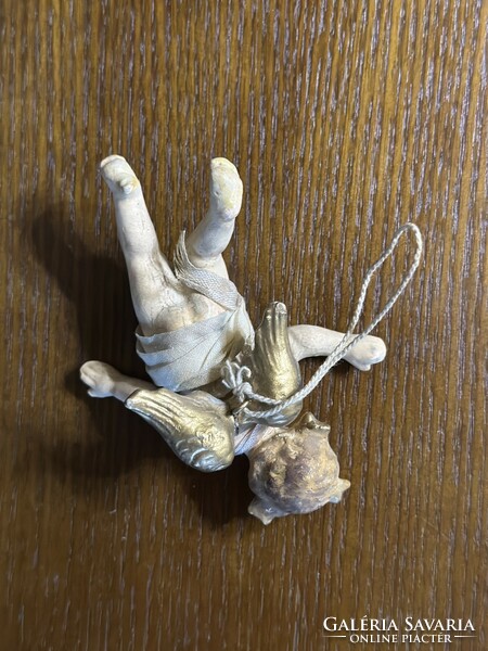 Antique angel putto hanging Christmas tree decoration