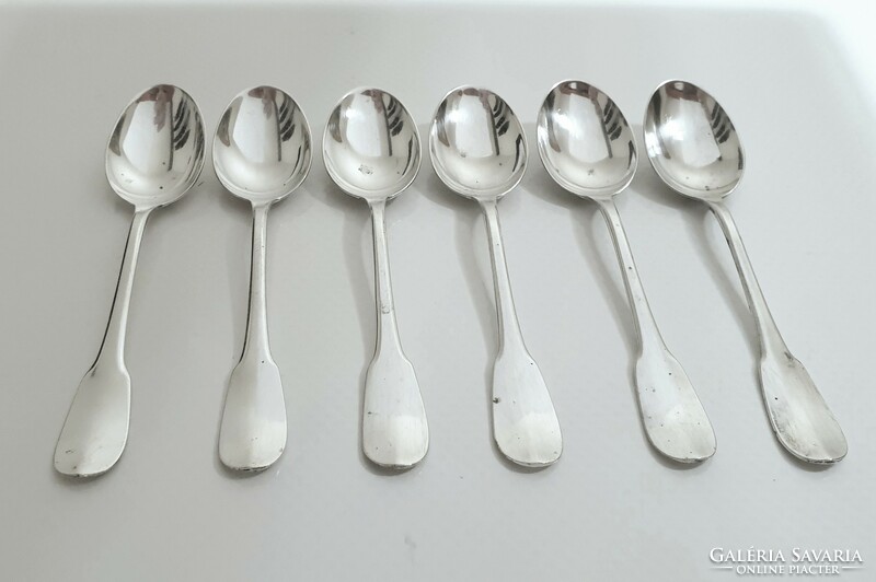 6 silver (800) violin-style mocha spoons, mocha spoons, coffee spoons