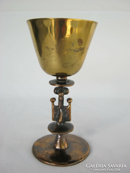 Retro ... Muharos Hungarian applied art copper goblet with a base