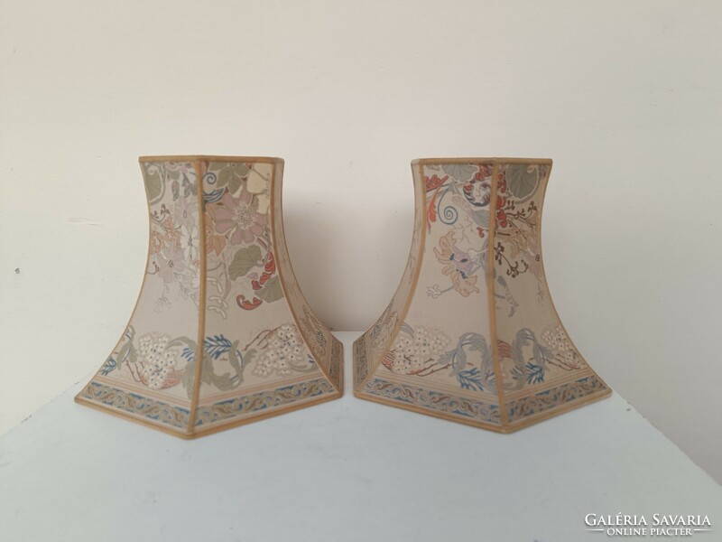 2 Table lamp shades with elegant canvas cover 433 8122