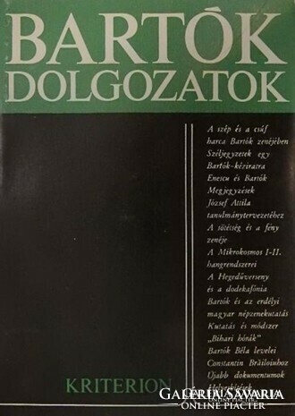 Tanulmányok Bartók Béláról - Bartók-dolgozatok