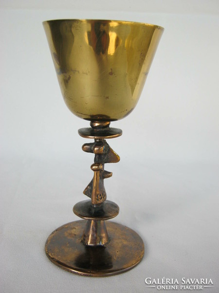 Retro ... Muharos Hungarian applied art copper goblet with a base
