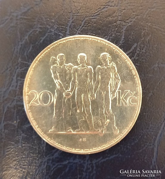 Csehszlovákia ezüst 20 korona - 1934