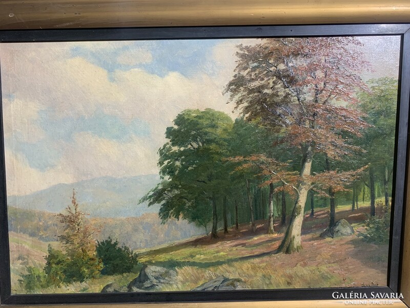 Eduárd Lucke (1901-1972) olaj, vászon festmény, 55 x 81 cm-es