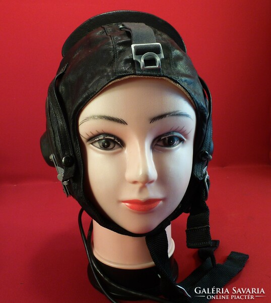 Leather cap haube for Soviet mig navigator-pilot helmet