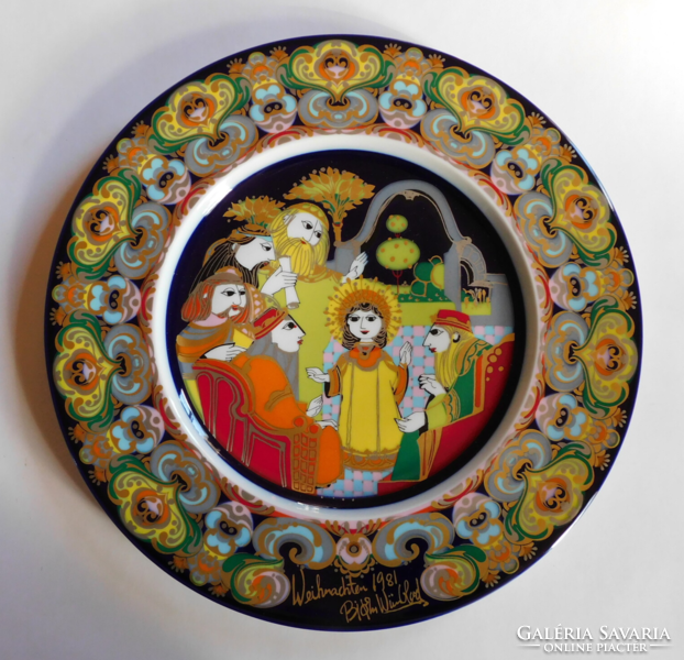 Rosenthal studio linie- björn wiinblad Christmas decorative plate 28 cm, 1981