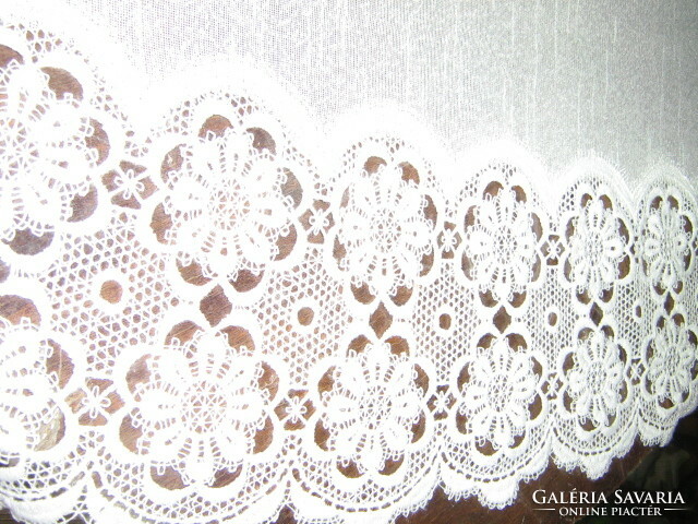 Dreamy huge vintage white lace panoramic curtain