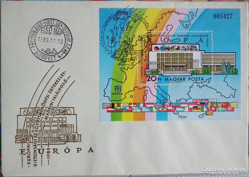 1983. Fdc: Conference on Security and Cooperation in Europe (vii.), Madrid meeting - block