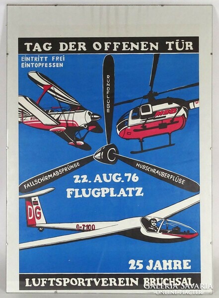 1P396 retro German bruchsal 1976 flight day poster 70 x 50 cm