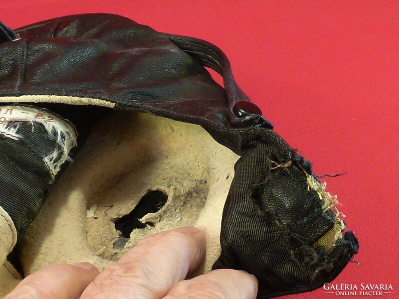 Leather cap haube for Soviet mig navigator-pilot helmet