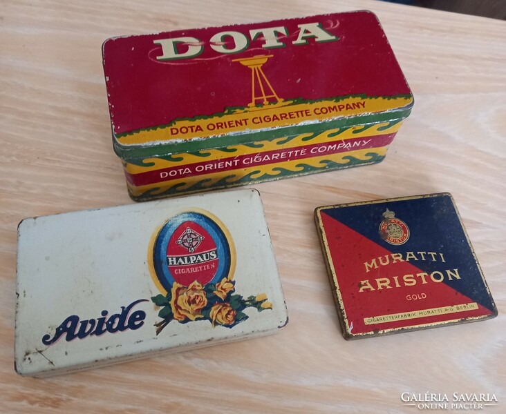 Anitk, retro cigarette/tobacco metal box - dota, muratti, halpaus