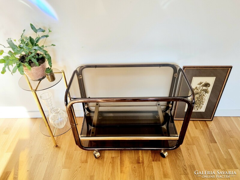 Mid-century gurulós polc, állvány