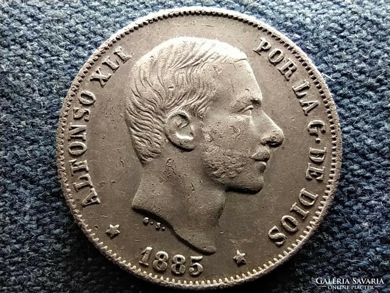 Philippines xii. Alfonz (1870-1885) .835 Silver 20 centimo 1885 (id65357)