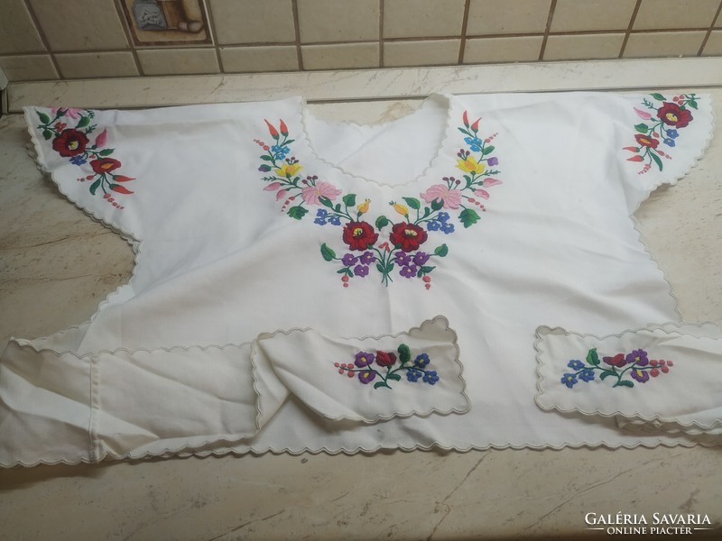 Kalocsa pattern embroidered blouse and apron for sale!