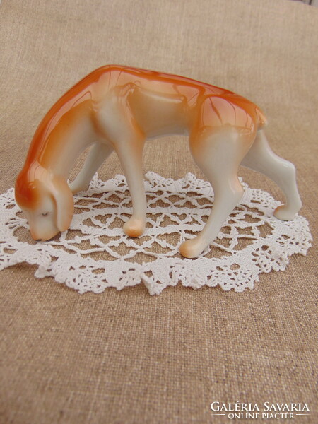 Hollóházi art deco vizsla kutya porcelán