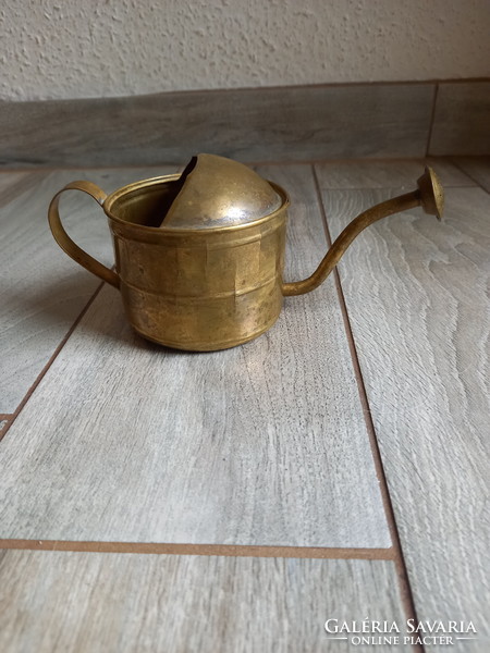 Spectacular antique small copper watering can (9x19.5x9 cm)