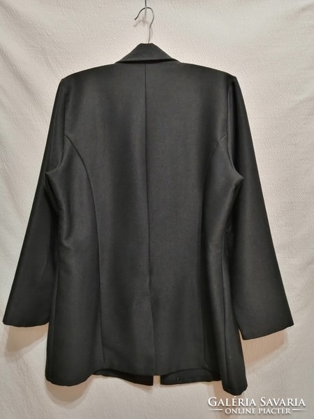 46-48-as könnyű fekete női blézer, zakó, kis kabát