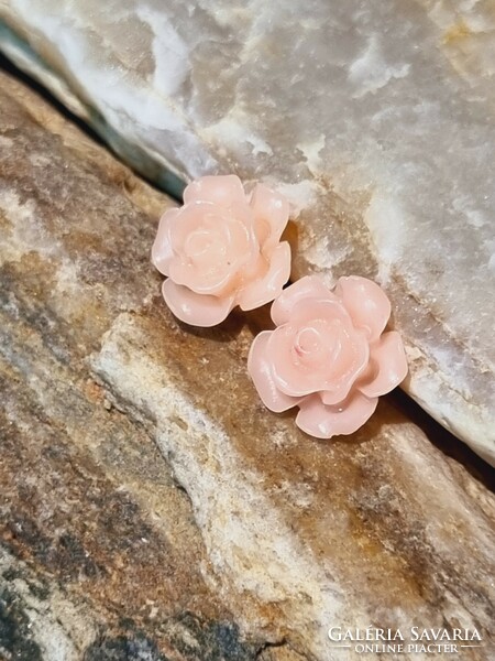 Rózsaszín rózsa fülbevaló (2) Új!