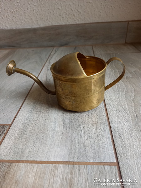 Spectacular antique small copper watering can (9x19.5x9 cm)