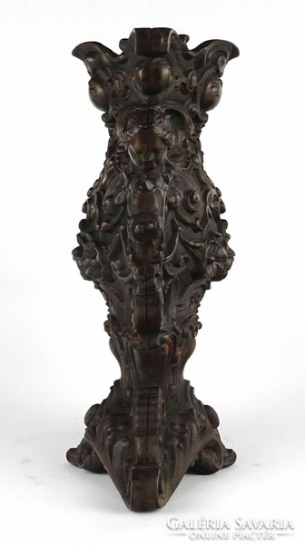 1P685 Antik nagyméretű öntöttvas váza díszváza 30 cm