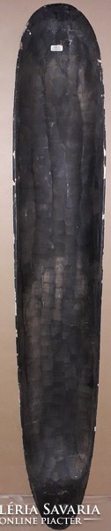 Régi fa faragott GYÖNYÖRŰ POLINÉZ SZIGETEK FALI szobor maszk/kultikus pajzs 102 cm képek szerint