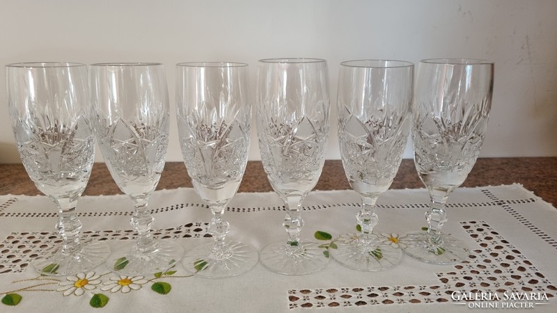 6 crystal champagne glasses 17 cm flawless
