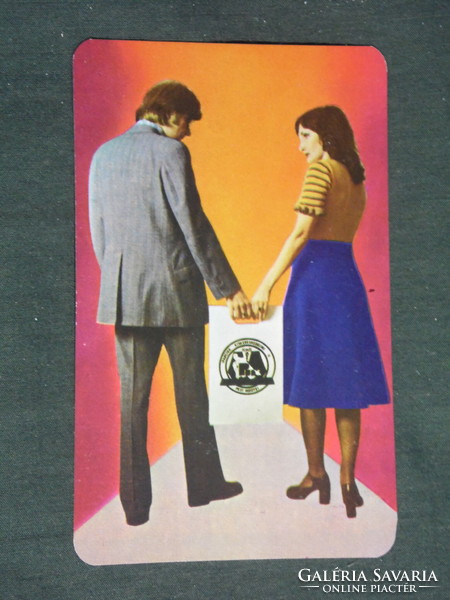 Kártyanaptár, Pest megyei iparcikk üzletek,férfi,női modell,1976 ,   (2)