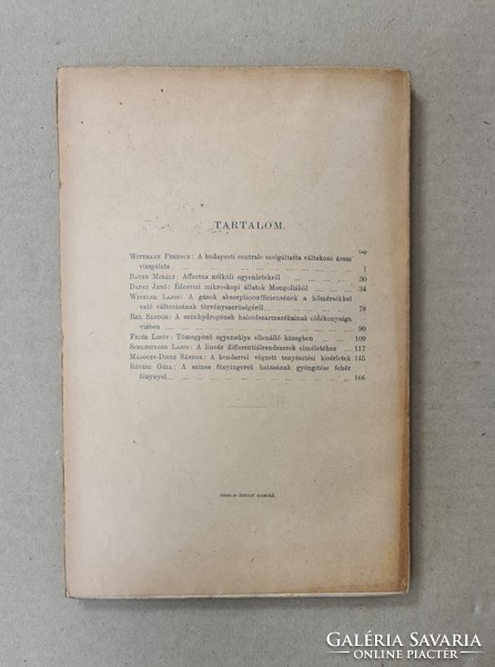 Mathematikai és Természettudományi Értesitő - XXIV. Kötet, 1. Füzet (1906) Csak egyben eladó 21 db!!