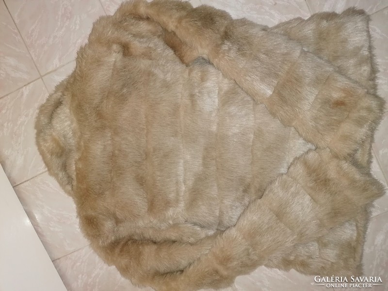 George women's elegant silky faux fur coat 40s