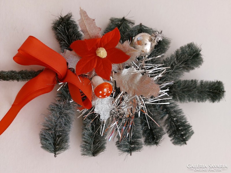 Retro Christmas ornament pine branch decorative accessory decorative mushroom
