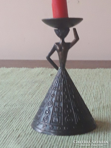 Small bronze candle holder - 10 cm