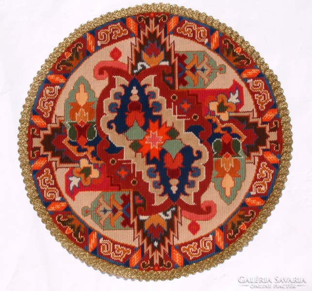 Decorative kelim with embroidery