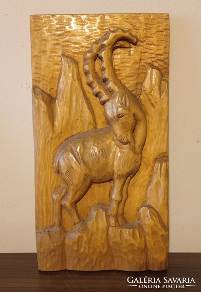 Mountain goat, carved wall decoration