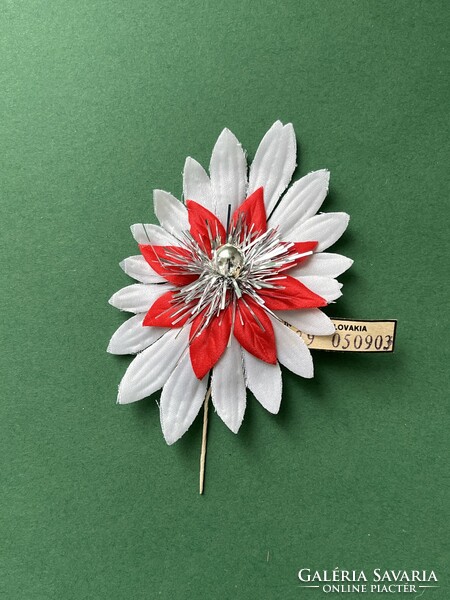 Retro csehszlovák művirág dísz, eredeti cimkével